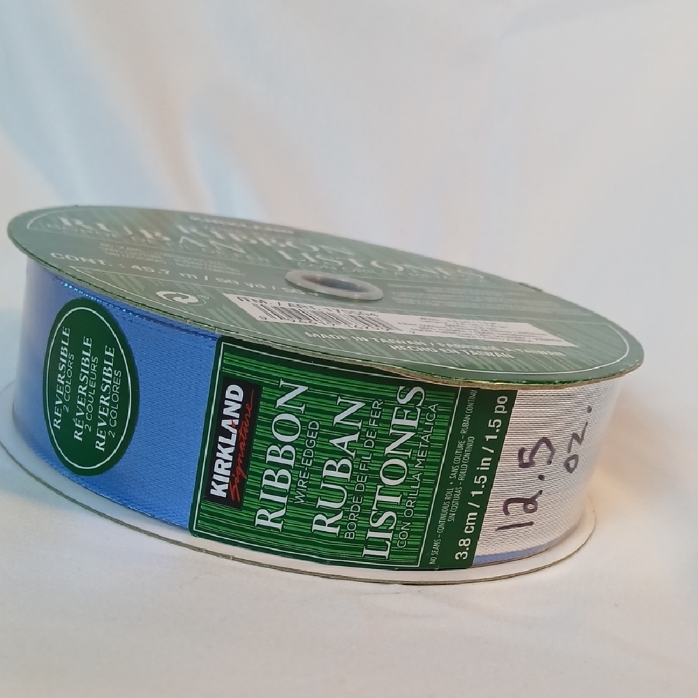 Kirkland Signature Blue and Silver Reversible Ribbon